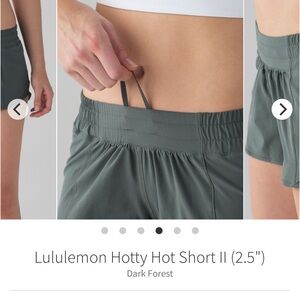 lululemon athletica Women's Hotty Hot Short II in Dark Forest